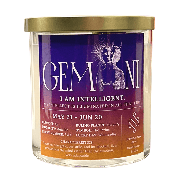 gemini zodiac candle