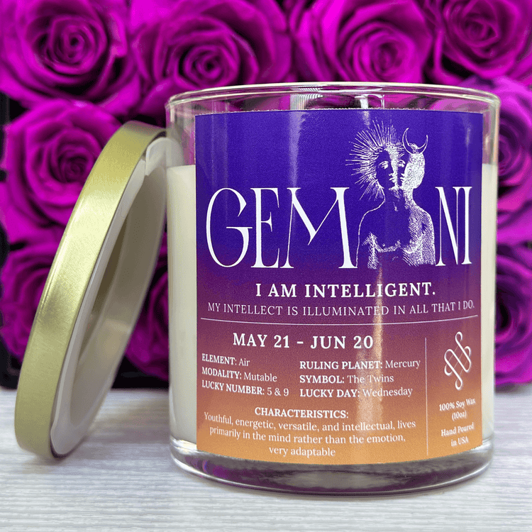 gemini zodiac candle