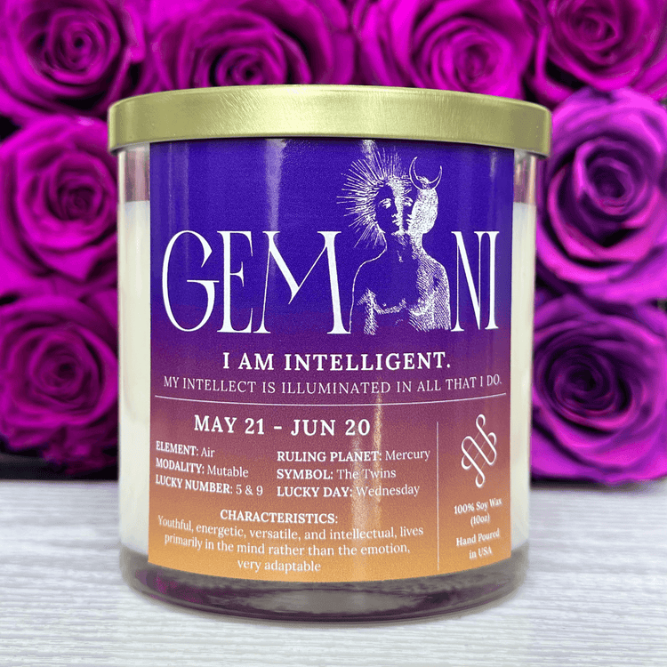 gemini zodiac candle