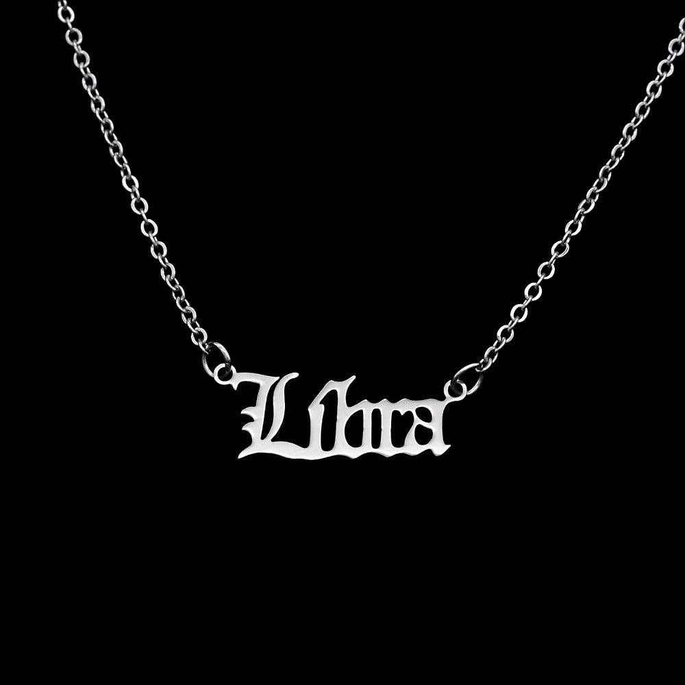 Zodiac 'Old English Style' Necklace - Soulology.Club