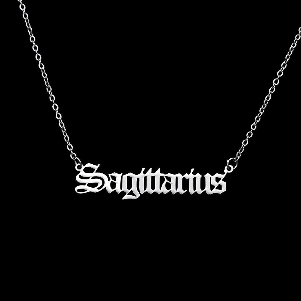 Zodiac 'Old English Style' Necklace - Soulology.Club