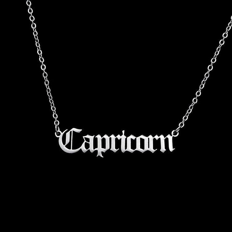 Zodiac 'Old English Style' Necklace - Soulology.Club