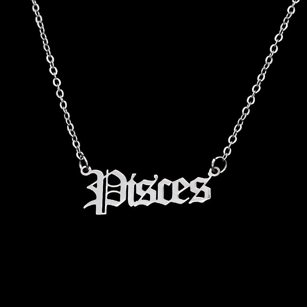 Zodiac 'Old English Style' Necklace - Soulology.Club