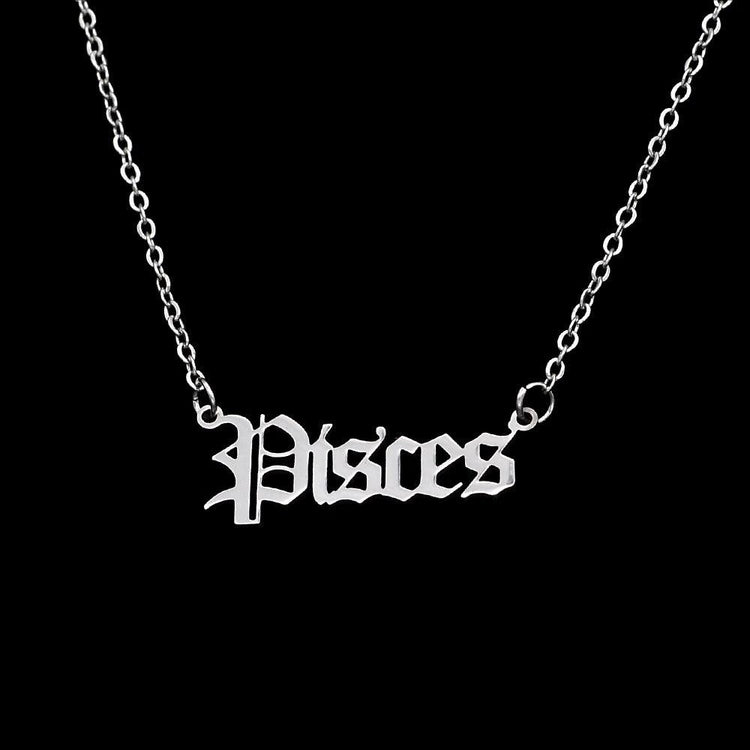 Zodiac 'Old English Style' Necklace - Soulology.Club