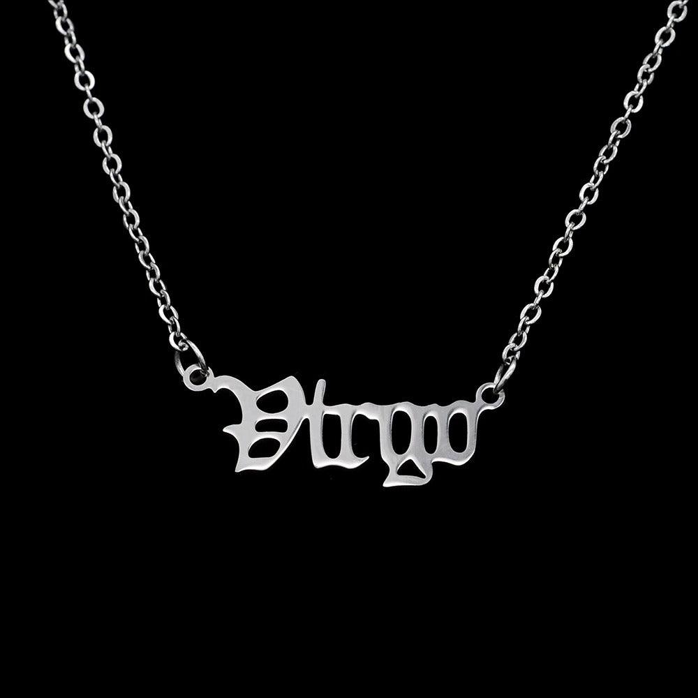 Zodiac 'Old English Style' Necklace - Soulology.Club