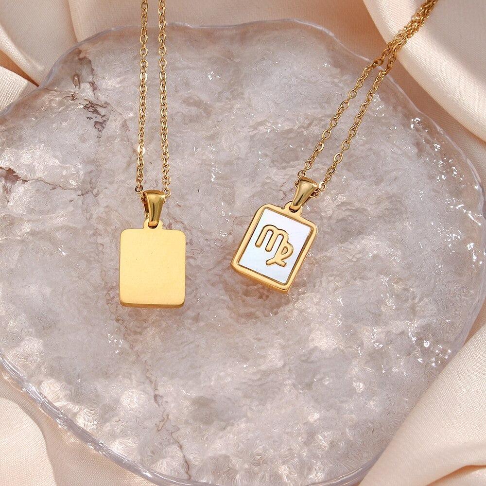 Virgo zodiac shell necklace