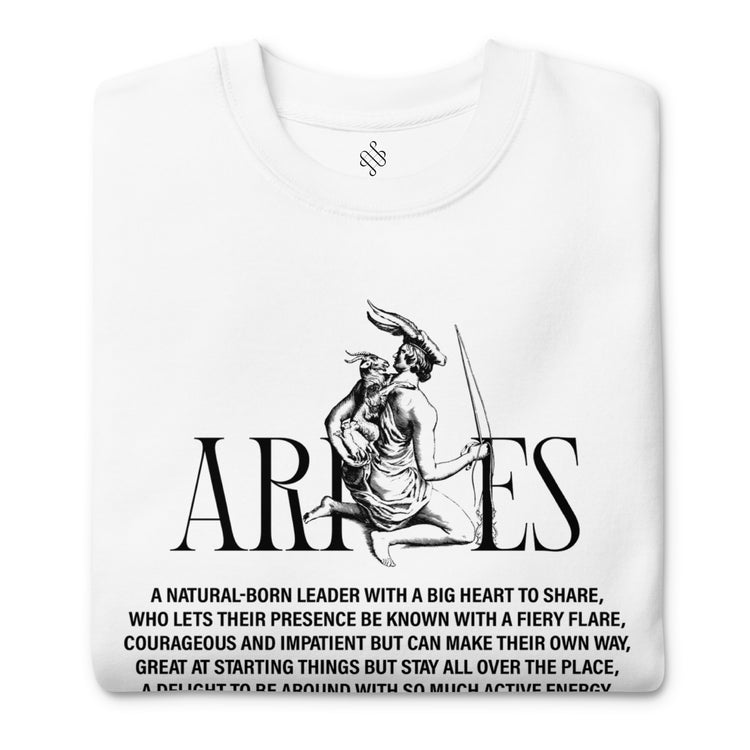 White Aries Unisex Zodiac Sweatshirt