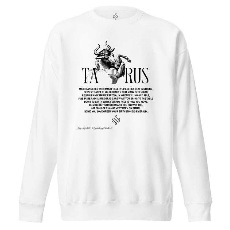 White Taurus Unisex Zodiac Sweatshirt