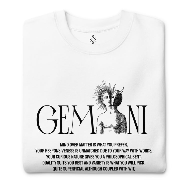 White Gemini Unisex Zodiac Sweatshirt