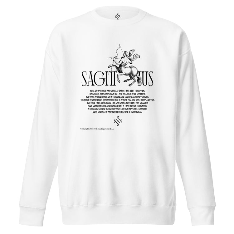 White Sagittarius Unisex Zodiac Sweatshirt