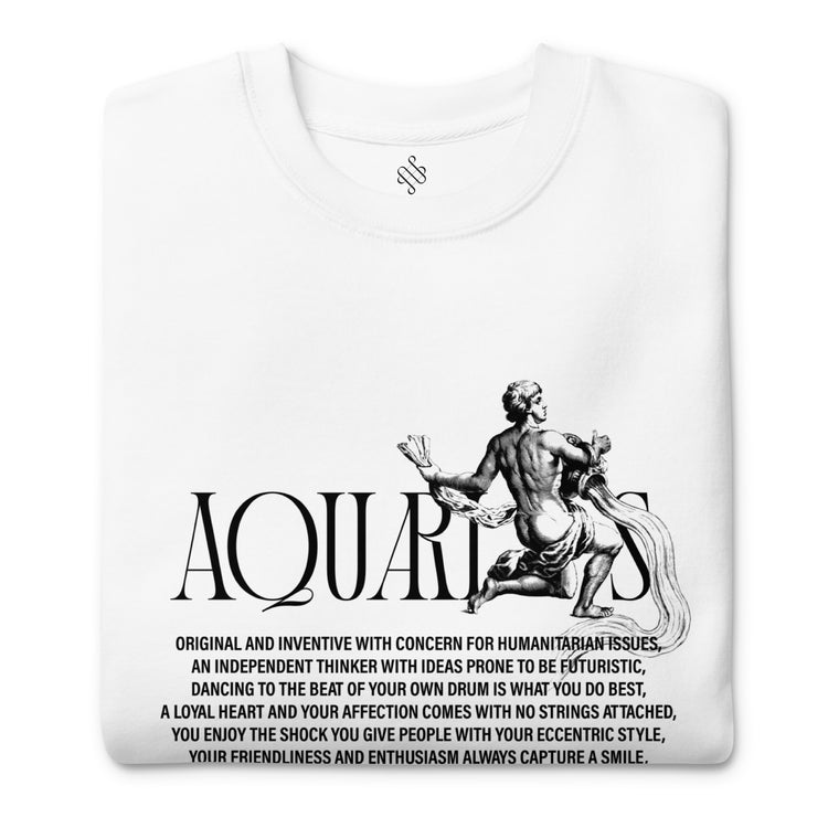 White Aquarius Unisex Zodiac Sweatshirt