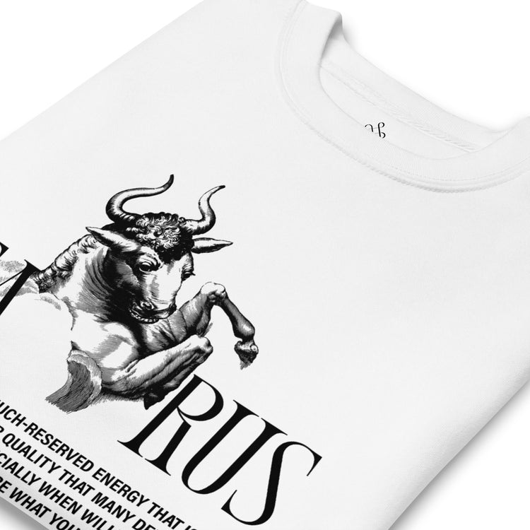 White Taurus Unisex Zodiac Sweatshirt